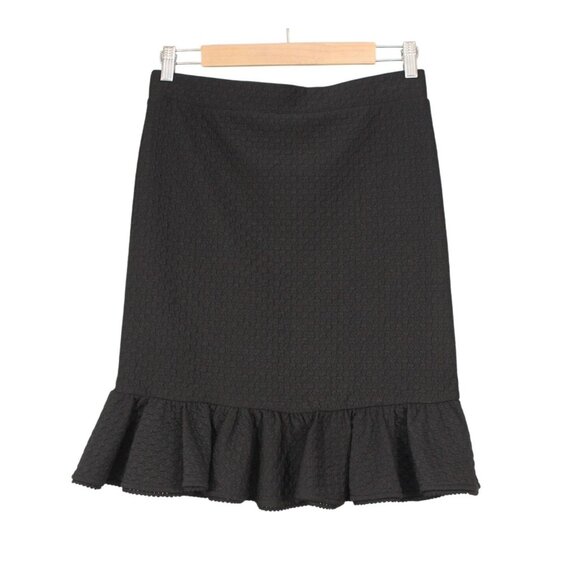 Anthropologie Postmark women's textured pull on Basal Flounced ruffle skirt S - Picture 2 of 12